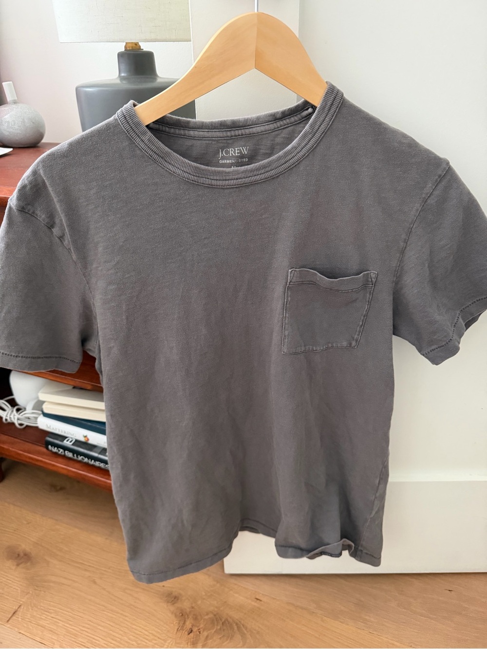 J. Crew Men's Washed Charcoal Short-Sleeve Pocket Tee